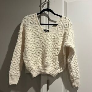 Cream v-neck sweater